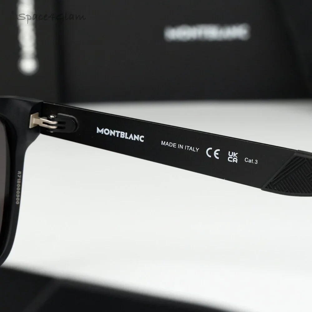 Montblanc Men Sunglasses Matte Black Grey Square MB0298S 001 BRAND NEW